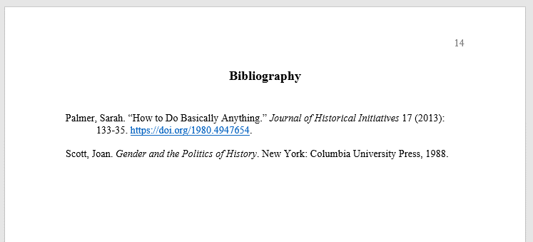 chicago manual of style bibliography entry brainly